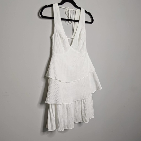 LULUS • By the Lake White Tiered Sleeveless Mini Dress Sz S - Picture 4 of 8